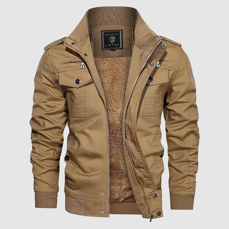 Xavier Bomber Jacket for Men – Warm Pilot-Style Jacket with Fleece Lining & Stand Collar