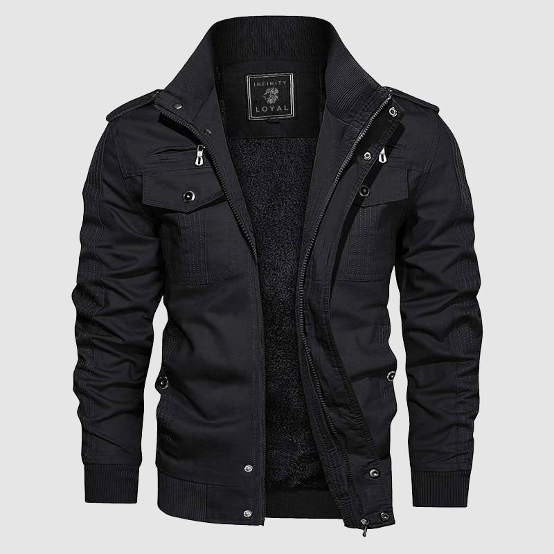 Xavier Bomber Jacket for Men – Warm Pilot-Style Jacket with Fleece Lining & Stand Collar