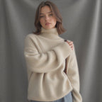 Margot Women's Oversized Cashmere Turtleneck Sweater – Soft, Warm & Elegant