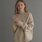 Margot Women's Oversized Cashmere Turtleneck Sweater – Soft, Warm & Elegant