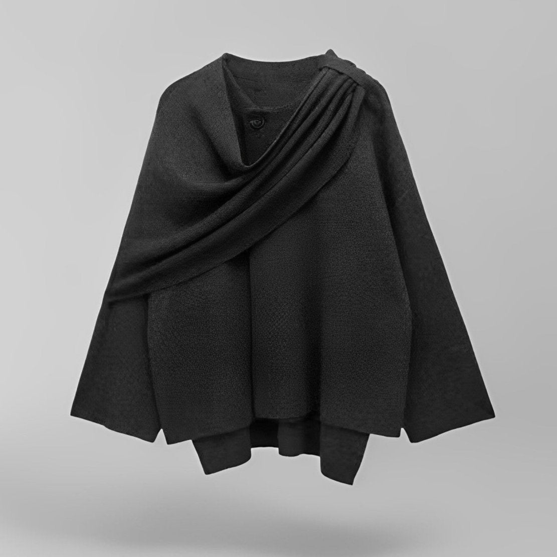 Sienna Women's Poncho – Asymmetric Wool Design, Chic and Perfect for Winter Warmth