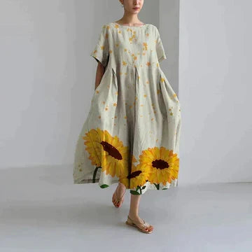 Naomi Women's Dress – Elegant Floral Print, Breathable Comfort & Relaxed Fit
