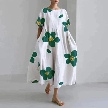 Naomi Women's Dress – Elegant Floral Print, Breathable Comfort & Relaxed Fit