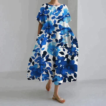 Naomi Women's Dress – Elegant Floral Print, Breathable Comfort & Relaxed Fit