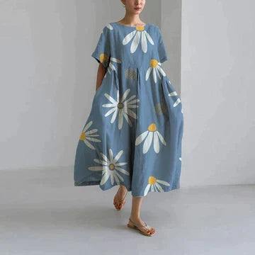 Naomi Women's Dress – Elegant Floral Print, Breathable Comfort & Relaxed Fit