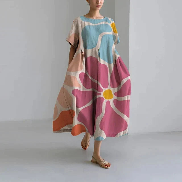 Naomi Women's Dress – Elegant Floral Print, Breathable Comfort & Relaxed Fit