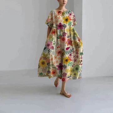 Naomi Women's Dress – Elegant Floral Print, Breathable Comfort & Relaxed Fit