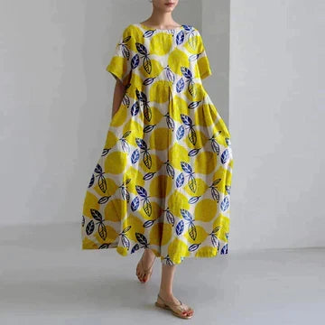 Naomi Women's Dress – Elegant Floral Print, Breathable Comfort & Relaxed Fit