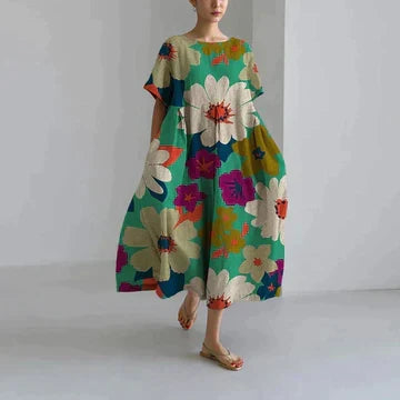 Naomi Women's Dress – Elegant Floral Print, Breathable Comfort & Relaxed Fit