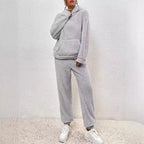 Juniper Women's Set – Soft Fleece Pajamas with Hood & Relaxed Pants for Winter