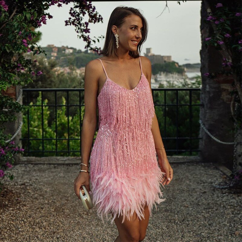 Delphine Cocktail Dress for Women – Fitted Sequin Dress with an Elegant Cut for Festive Occasions