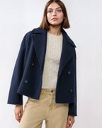 Simone Women's Jacket – Short Wrap-Style Wool Coat, Elegant & Warm for Winter