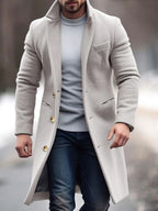 Walter Men's Winter Coat – Long-Line Silhouette, Handy Pockets, Button Front & Tailored Fit