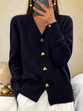 Rosalind Women's Cardigan – Warm Elegant Cardigan with Heart-Shaped Buttons